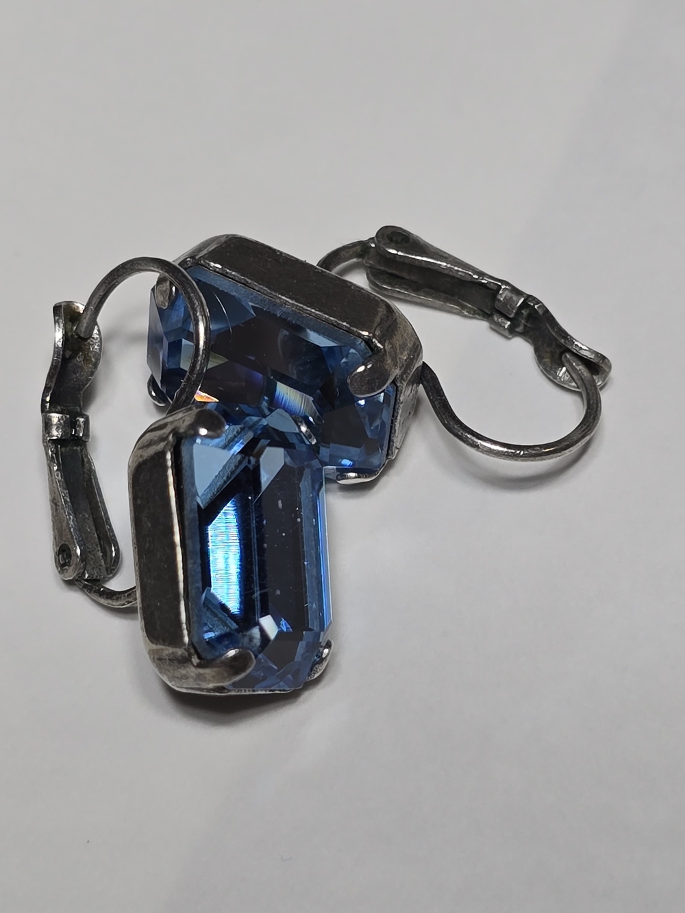 Sabika Blue Crystal Lever-Back Earrings #82
